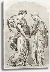 Постер Love can not age: old allegoric illustration. Created by Gerome, Published on Magasin Pittoresque, P Постер Love can not age: old allegoric illustration. Created by Gerome, Published on Magasin Pittoresque, P