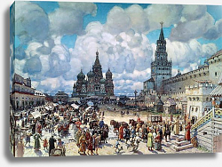 Постер Васнецов Аполлинарий Красная площадь во второй половине XVII века. 1925 Постер Васнецов Аполлинарий Красная площадь во второй половине XVII века. 1925
