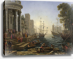 Постер Лоррен Клод (Claude Lorrain) Морской порт с причалившей Святой Урсулой Постер Лоррен Клод (Claude Lorrain) Морской порт с причалившей Святой Урсулой