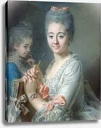 Постер Валаде Жан Madame Theodore Lacroix Drawing a Portrait of her Daughter, Suzanne Felicite Постер Валаде Жан Madame Theodore Lacroix Drawing a Portrait of her Daughter, Suzanne Felicite