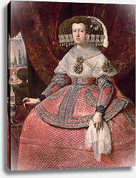 Постер Веласкес Диего (DiegoVelazquez) Queen Maria Anna of Spain in a red dress, 1655-60 Постер Веласкес Диего (DiegoVelazquez) Queen Maria Anna of Spain in a red dress, 1655-60