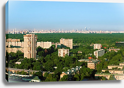 Постер Новостройки в зелёном районе, Москва, Россия Постер Новостройки в зелёном районе, Москва, Россия