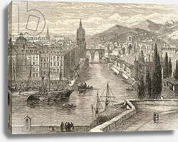 Постер Школа: Английская 19в. Bilbao, Spain, illustration from 'Spanish Pictures' by the Rev. Samuel Manning Постер Школа: Английская 19в. Bilbao, Spain, illustration from 'Spanish Pictures' by the Rev. Samuel Manning