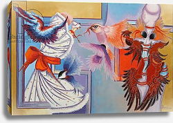 Постер Кордубан Ирина (совр) Red Ribbon and Chickadees, 2015 Постер Кордубан Ирина (совр) Red Ribbon and Chickadees, 2015