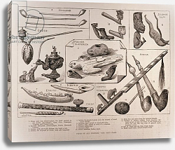 Постер Школа: Английская 19в. Pipes of all Peoples, from 'The Illustrated London News', 25th February 1882 Постер Школа: Английская 19в. Pipes of all Peoples, from 'The Illustrated London News', 25th February 1882