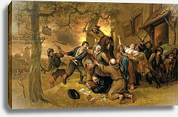 Постер Стен Ян Peasants and Soldiers Outside a Tavern - An Allegory of the Rape of the Netherlands Постер Стен Ян Peasants and Soldiers Outside a Tavern - An Allegory of the Rape of the Netherlands