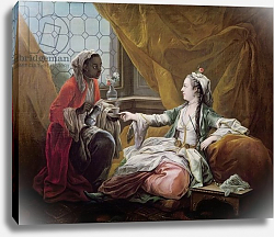 Постер Лоо Чарли Sultana being offered coffee by a servant Постер Лоо Чарли Sultana being offered coffee by a servant