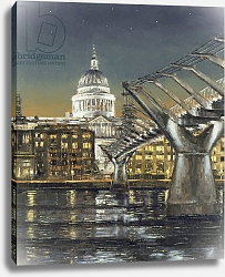 Постер Янг (совр) St Paul's and the Millennium Bridge, 2004 Постер Янг (совр) St Paul's and the Millennium Bridge, 2004