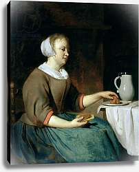 Постер Метсю Габриэль Portrait of a Girl Seated at a Table Постер Метсю Габриэль Portrait of a Girl Seated at a Table