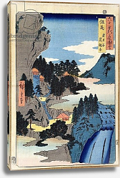 Постер Утагава Хирошиге (яп) Mountain landscape, from the series 'Views of the 60-Odd Provinces', pub. by Kosheihei, 1853, Постер Утагава Хирошиге (яп) Mountain landscape, from the series 'Views of the 60-Odd Provinces', pub. by Kosheihei, 1853,