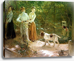 Постер Ухде Фритц View of the artist's garden with his daughters, 1903 Постер Ухде Фритц View of the artist's garden with his daughters, 1903