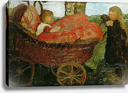 Постер Модерсон-Бекер Паула Little Girl Pushing a Pram, 1904 Постер Модерсон-Бекер Паула Little Girl Pushing a Pram, 1904