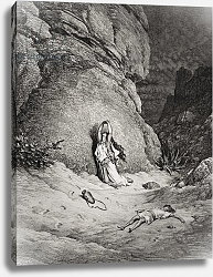 Постер Доре Гюстав Hagar and Ishmael in the Desert, illustration from Dore's 'The Holy Bible', engraved by Piaud, 1866 Постер Доре Гюстав Hagar and Ishmael in the Desert, illustration from Dore's 'The Holy Bible', engraved by Piaud, 1866