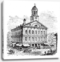 Постер Faneuil Hall or The Cradle of Liberty, Boston, Massachusetts, USA vintage engraving Постер Faneuil Hall or The Cradle of Liberty, Boston, Massachusetts, USA vintage engraving