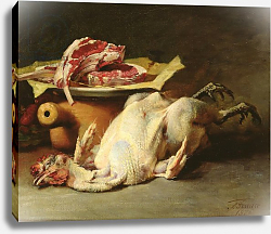 Постер Фойяс Гвильям Still Life of a Chicken and Cutlets, 1876 Постер Фойяс Гвильям Still Life of a Chicken and Cutlets, 1876