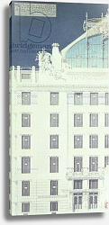 Постер Вагнер Отто Post Office Savings Bank, Vienna, design showing detail of the facade, c.1904-06 Постер Вагнер Отто Post Office Savings Bank, Vienna, design showing detail of the facade, c.1904-06