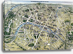 Постер Гусну Хиллари Map of Paris during the period of the 'Grands Travaux' by Baron Georges Haussmann 1864 Постер Гусну Хиллари Map of Paris during the period of the 'Grands Travaux' by Baron Georges Haussmann 1864
