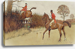 Постер Алдин Сесил 'Ar never gets off', hunting scene Постер Алдин Сесил 'Ar never gets off', hunting scene