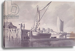 Постер Андресон Уильям Sailing Barges Approaching a Wharf Постер Андресон Уильям Sailing Barges Approaching a Wharf