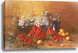 Постер Беллис Хьюберт Still life of flowers and fruit Постер Беллис Хьюберт Still life of flowers and fruit