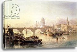 Постер Гудолл Эдвард St. Paul's Cathedral and London Bridge, 19th century Постер Гудолл Эдвард St. Paul's Cathedral and London Bridge, 19th century