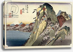 Постер Утагава Хирошиге (яп) Hakone: Lake Scene, from the series '53 Stations of the Tokaido', pub. by Hoeido, 1833, Постер Утагава Хирошиге (яп) Hakone: Lake Scene, from the series '53 Stations of the Tokaido', pub. by Hoeido, 1833,
