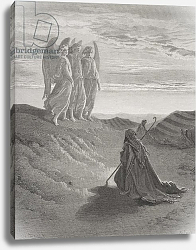 Постер Доре Гюстав Abraham and the Three Angels, illustration from Dore's 'The Holy Bible', engraved by Ligny, 1866 Постер Доре Гюстав Abraham and the Three Angels, illustration from Dore's 'The Holy Bible', engraved by Ligny, 1866