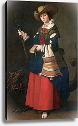 Постер Зурбаран Франсиско Saint Margaret of Antioch, 1630-34 Постер Зурбаран Франсиско Saint Margaret of Antioch, 1630-34