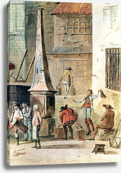 Постер Науде Томас The Place de l'Apport-Paris in Front of the Grand Chatelet, detail of watercarriers, before 1802 Постер Науде Томас The Place de l'Apport-Paris in Front of the Grand Chatelet, detail of watercarriers, before 1802