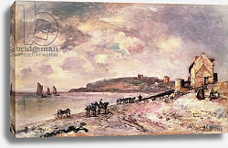 Постер Джонкинд Йохан Seascape with ponies on the beach Постер Джонкинд Йохан Seascape with ponies on the beach
