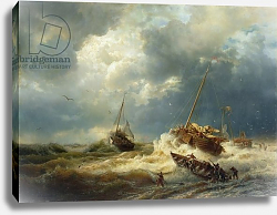 Постер Ахенбах Андреас Ships in a Storm on the Dutch Coast, 1854 Постер Ахенбах Андреас Ships in a Storm on the Dutch Coast, 1854