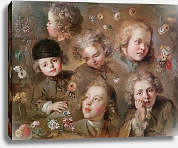 Постер Лепис Николя Children's heads and flowers Постер Лепис Николя Children's heads and flowers
