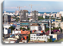 Постер Панорама Москвы со строящимися зданиями Постер Панорама Москвы со строящимися зданиями