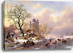 Постер Крузман Фредерик Winter Landscape with a Castle Постер Крузман Фредерик Winter Landscape with a Castle