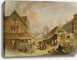 Постер Ходжсон Давид The Old Fishmarket, Norwich, 1825 Постер Ходжсон Давид The Old Fishmarket, Norwich, 1825
