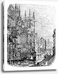 Постер Church of Saint-Pierre, Caen, Normandy, France, vintage engraving. Постер Church of Saint-Pierre, Caen, Normandy, France, vintage engraving.