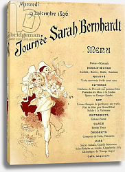 Постер Шере Жюль Mercredi 9 decembre 1896, Journee Sarah Bernhardt, Menu Card, 1896 Постер Шере Жюль Mercredi 9 decembre 1896, Journee Sarah Bernhardt, Menu Card, 1896