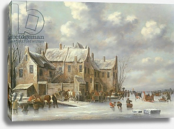 Постер Хереманс Томас Winter Scene with View at Medemblik Постер Хереманс Томас Winter Scene with View at Medemblik