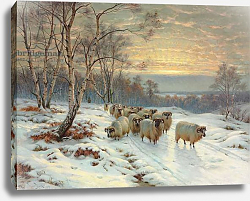Постер Баркер Райт A Shepherd with his Flock in a Winter Landscape, 1919 Постер Баркер Райт A Shepherd with his Flock in a Winter Landscape, 1919