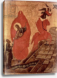 Постер Школа: Русская 17в. The Ascension of Elijah, icon, Pskov School, c.1650 Постер Школа: Русская 17в. The Ascension of Elijah, icon, Pskov School, c.1650