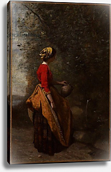 Постер Коро Жан (Jean-Baptiste Corot) Peasant Girl at the Spring, c.1860-65 Постер Коро Жан (Jean-Baptiste Corot) Peasant Girl at the Spring, c.1860-65