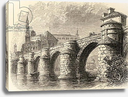 Постер Школа: Английская 19в. Bridge at Saragossa, Spain, from 'Spanish Pictures' by Reverend Samuel Manning, published 1870 Постер Школа: Английская 19в. Bridge at Saragossa, Spain, from 'Spanish Pictures' by Reverend Samuel Manning, published 1870