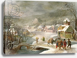 Постер Альслот Денис A Winter Landscape with Travellers on a Path Постер Альслот Денис A Winter Landscape with Travellers on a Path