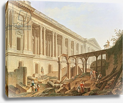 Постер Демаки Пьер Demolition of the Hotel de Bourbon and clearing the Louvre Colonnade, c.1764 Постер Демаки Пьер Demolition of the Hotel de Bourbon and clearing the Louvre Colonnade, c.1764