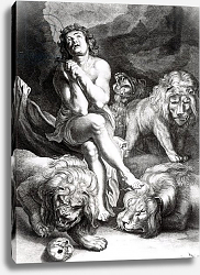 Постер Рубенс (последователи) Daniel in the Lions' Den, engraved by Abraham Blooteling Постер Рубенс (последователи) Daniel in the Lions' Den, engraved by Abraham Blooteling