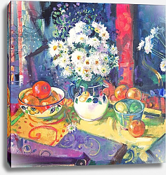 Постер Грехам Питер (совр) Flowers and Fruit in a Green Bowl, 1997 Постер Грехам Питер (совр) Flowers and Fruit in a Green Bowl, 1997