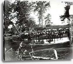 Постер Американский фотограф Federal battery fording a tributary of the river Rappahannock on battle day Постер Американский фотограф Federal battery fording a tributary of the river Rappahannock on battle day