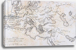 Постер Хьюз У. The Localities and Gradual Advance of the Barbarian Nations, c.1850 Постер Хьюз У. The Localities and Gradual Advance of the Barbarian Nations, c.1850