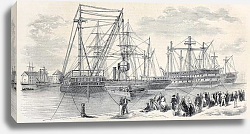 Постер Loading ships departing from Toulon to China. Original, from drawing of Lebreton,was published on L' Постер Loading ships departing from Toulon to China. Original, from drawing of Lebreton,was published on L'