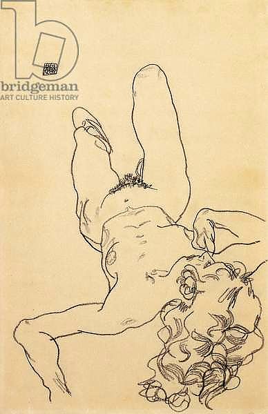 Kneeling female nude, 1917